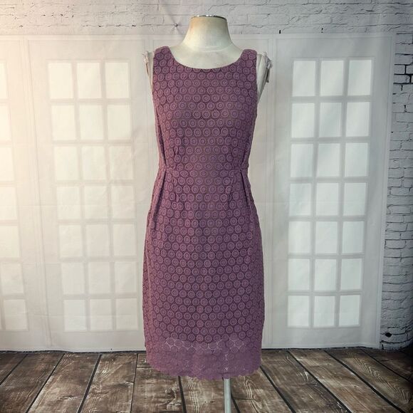 Anthropologie Dresses & Skirts - Maeve Anthropologie lavender Purple Lace Sleeveless sheath Dress Size 4